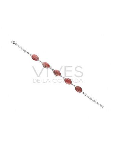 Bracelet de rhodochrosite en argent 925