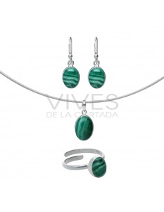 Malachite ovale en argent 925
