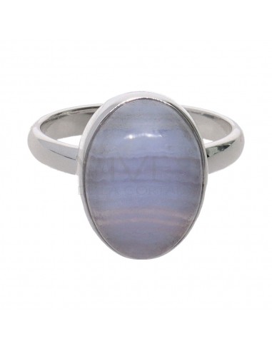 Medium Oval Chalcedony Ring in 925...