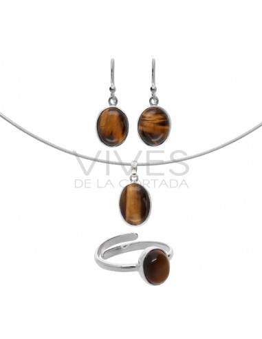 Tiger Eye Oval Set in Sterling Silver...