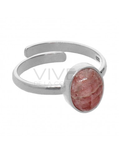 Rhodochrosite ovale en argent 925