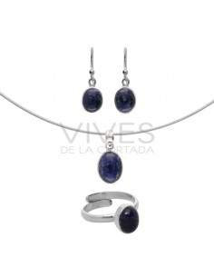 Conjunto Oval Sodalite em...