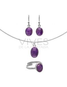 Sugilite Oval Set in...