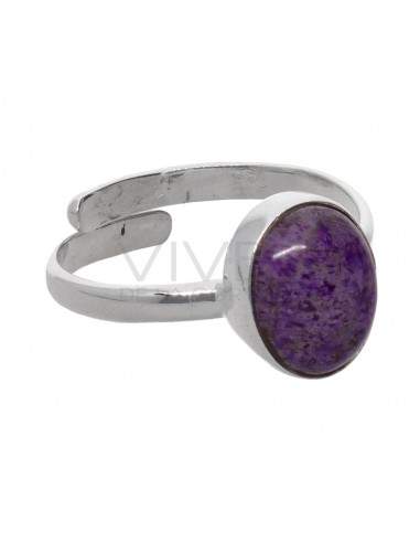 Sugilite Oval Set in Sterling Silver 925