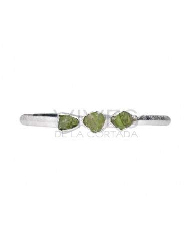 Pulseira Peridot em Bruto em Sterling...