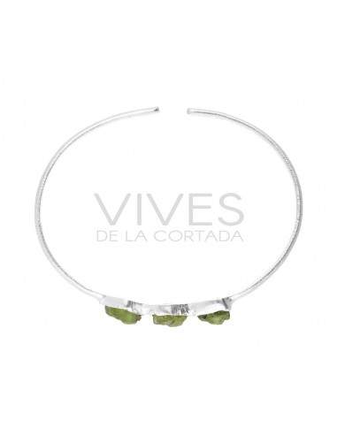 Pulseira Peridot em Bruto em Sterling...