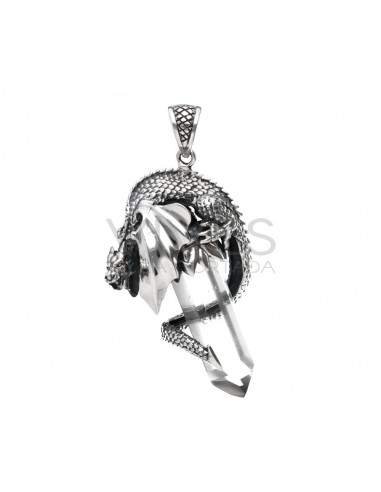 Pendentif Dragon en argent 925 avec...
