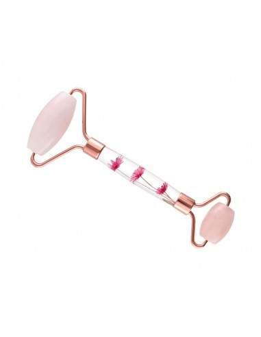 Massageador de quartzo rosa com rolo...