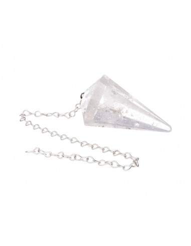 White Quartz Faceted Pendulum (FAC43)
