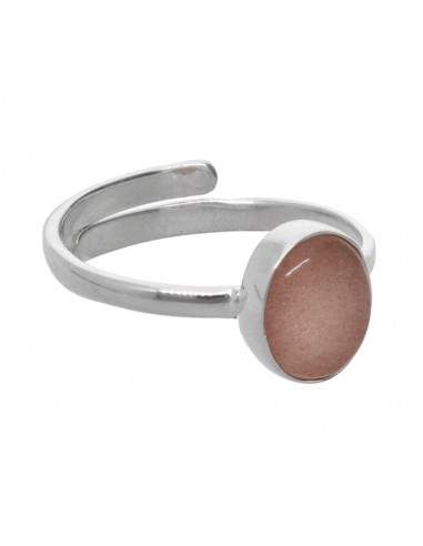 Conjunto Oval Adularia em Sterling...