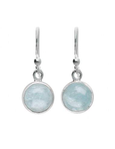 Aquamarine Circle Set in Sterling...