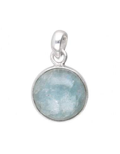 Aquamarine Circle Set in Sterling...