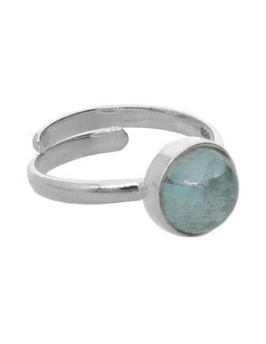 Aquamarine Circle Set in Sterling...