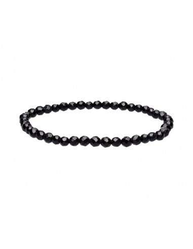 Faceted Black Tourmaline Bracelet 4mm