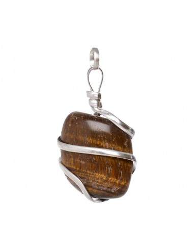 Pingente de olho de tigre com espiral...