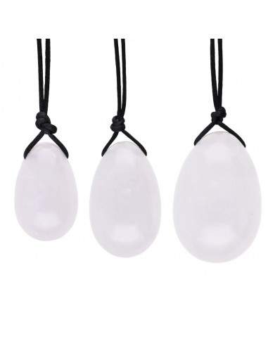 Yoni Egg Pack of White Quartz with Hole