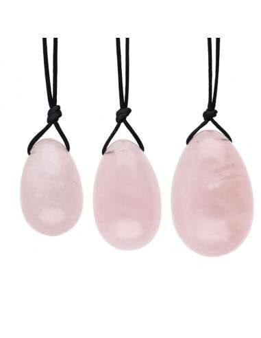 Yoni Rose Quartz Eggs with Hole Pack