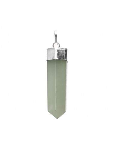 Pendentif en quartz vert plaqué argent