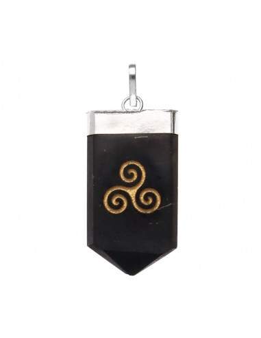 Pendentif en shungite Triskel plaqué...
