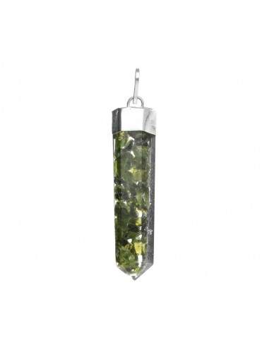 Silver Plated Resin Peridot Pendant...