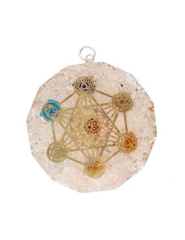 Pingente de resina grande com Selenite