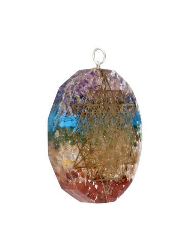 Grand pendentif Chakras en résine...