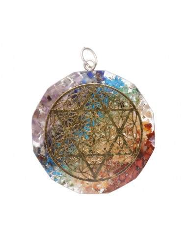 Chakras Resin Pendant with Star of...