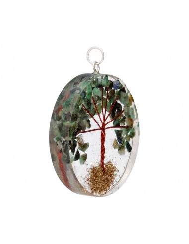 Tree of Life Emerald Resin Pendant