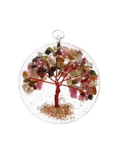 Resin Pendant Tree of Life Tourmaline...