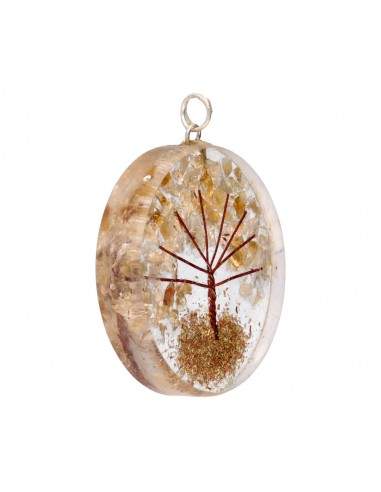 Resin Tree of Life Citrine Pendant
