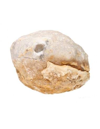 Grande geode de quartzo branco