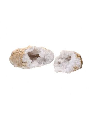 Grande geode de quartzo branco