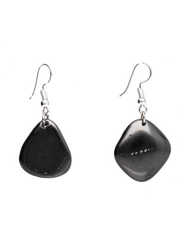 Boucles d'oreilles en Shungite plaqué...