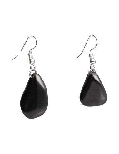 Boucles d'oreilles en Shungite plaqué...