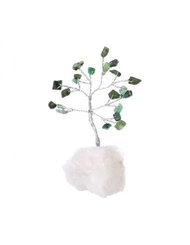 Mini arbre d'émeraude avec quartz brut