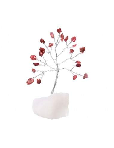 Mini árvore de rubelite com quartzo...