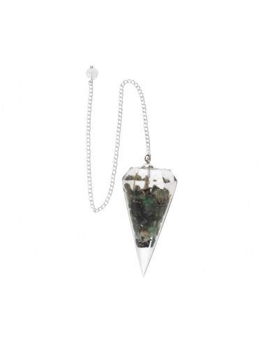 Resin Pendulum with Emerald (PEND54)