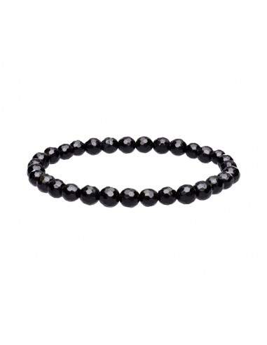 Pulsera Facetada de Turmalina Negra 6mm