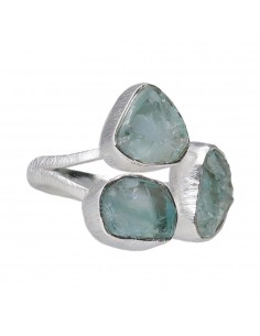 Anel Aquamarine Triplo...