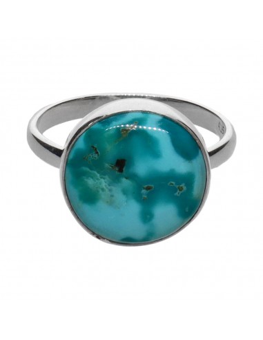 Medium Turquoise Circle Ring in 925...