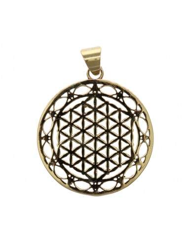 Colgante de Bronce Flor Vida Doble...