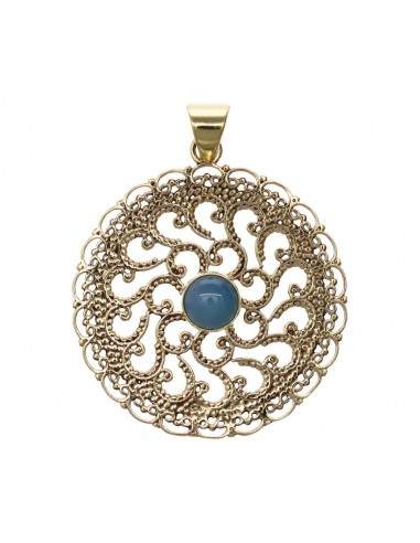 Bronze Pendant with Mineral -46-