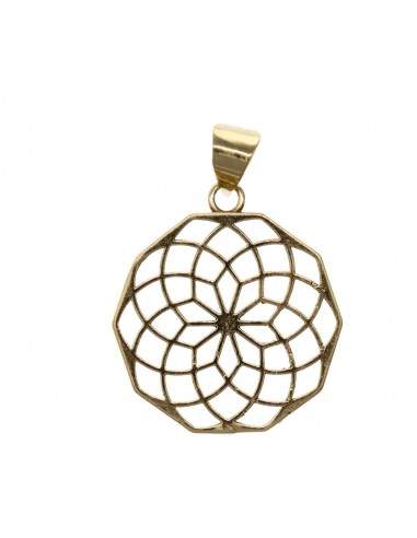 Pingente geométrico de bronze Flor da...