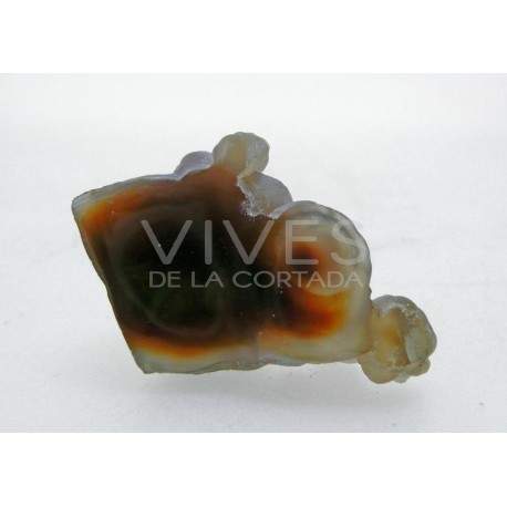 Agate de feu brute semi-polie