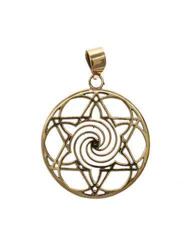 Pendentif étoile Mandala en bronze -4-