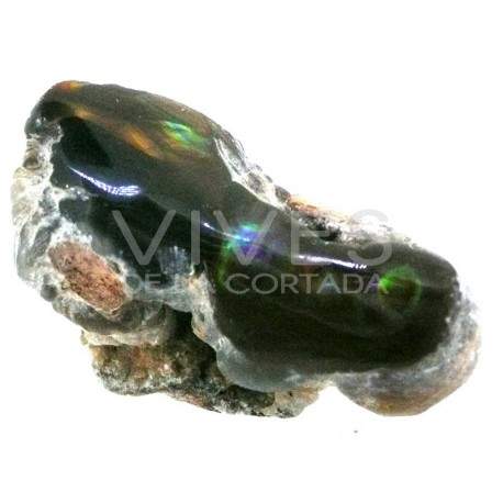 Agata de Fuego en bruto semipulida