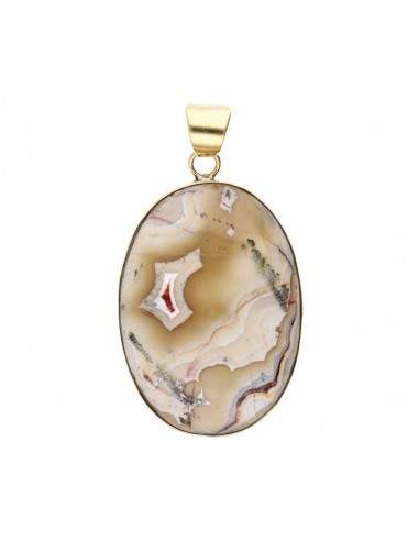 Pendentif en bronze avec minéraux -59-