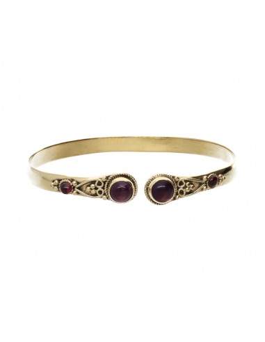Bronze Bracelet with Amethyst Double...