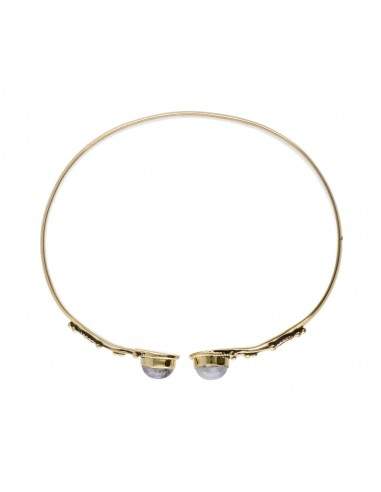 Bronze Bracelet with Double Red...