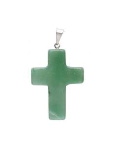 Colgante Cruz de Cuarzo Verde